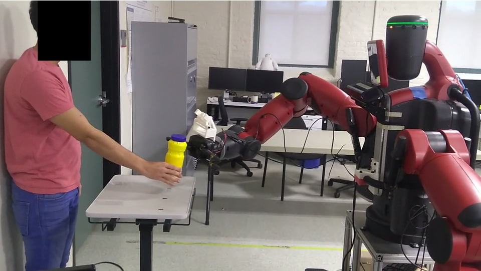 Object Transfer Point Estimation for Fluent Human-Robot Handovers